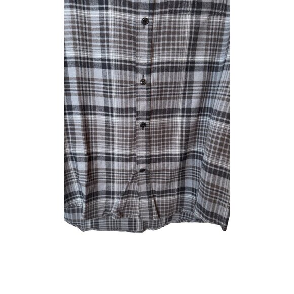 NWT Hurley Small Gray & Black Plaid Button-Up Long Sleeve Shirt - Picture 14 of 15